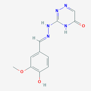 3-[(2E)-2-[(4-HYDROXY-3-METHOXYPHENYL)METHYLIDENE]HYDRAZIN-1-YL]-4,5-DIHYDRO-1,2,4-TRIAZIN-5-ONE - 