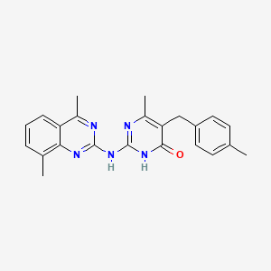 2-[(4,8-dimethylquinazolin-2-yl)amino]-6-methyl-5-(4-methylbenzyl)pyrimidin-4(3H)-one - 