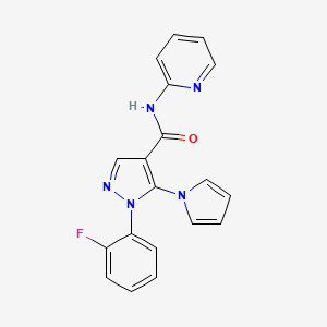 1-(2-fluorophenyl)-N-(pyridin-2-yl)-5-(1H-pyrrol-1-yl)-1H-pyrazole-4-carboxamide - 