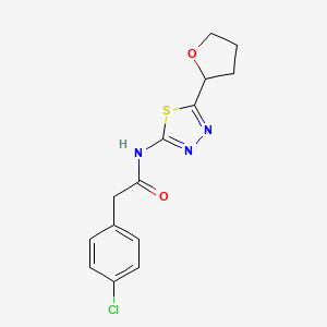 2-(4-chlorophenyl)-N-[(2E)-5-(tetrahydrofuran-2-yl)-1,3,4-thiadiazol-2(3H)-ylidene]acetamide - 