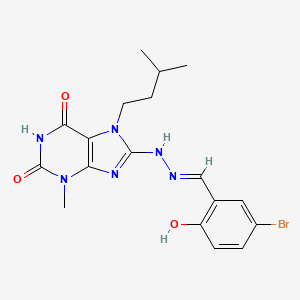 5-bromo-2-hydroxybenzaldehyde [3-methyl-7-(3-methylbutyl)-2,6-dioxo-2,3,6,7-tetrahydro-1H-purin-8-yl]hydrazone - 