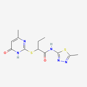2-[(4-methyl-6-oxo-1,6-dihydropyrimidin-2-yl)sulfanyl]-N-(5-methyl-1,3,4-thiadiazol-2-yl)butanamide - 