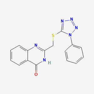 2-(((1-phenyl-1H-tetrazol-5-yl)thio)methyl)quinazolin-4(3H)-one - 
