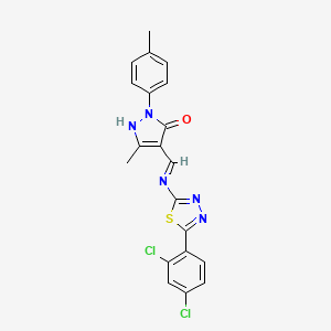 4-({[5-(2,4-dichlorophenyl)-1,3,4-thiadiazol-2-yl]amino}methylene)-5-methyl-2-(4-methylphenyl)-2,4-dihydro-3H-pyrazol-3-one - 