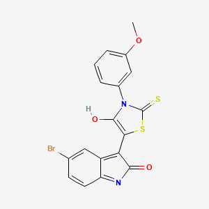 (3Z)-5-bromo-3-[3-(3-methoxyphenyl)-4-oxo-2-thioxo-1,3-thiazolidin-5-ylidene]-1,3-dihydro-2H-indol-2-one - 