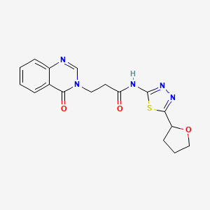 3-(4-oxoquinazolin-3(4H)-yl)-N-[(2E)-5-(tetrahydrofuran-2-yl)-1,3,4-thiadiazol-2(3H)-ylidene]propanamide - 