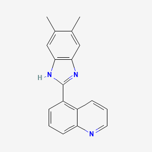 5-(5,6-dimethyl-1H-1,3-benzodiazol-2-yl)quinoline - 1354949-91-9