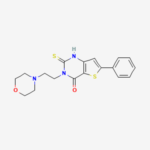 3-[2-(morpholin-4-yl)ethyl]-6-phenyl-2-sulfanyl-3H,4H-thieno[3,2-d]pyrimidin-4-one - 742118-91-8