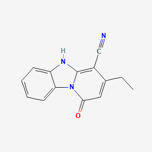 11-ethyl-13-oxo-1,8-diazatricyclo[7.4.0.0,2,7]trideca-2,4,6,9,11-pentaene-10-carbonitrile - 750599-25-8
