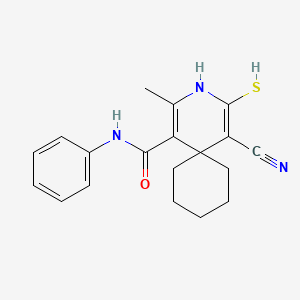 5-cyano-2-methyl-N-phenyl-4-sulfanyl-3-azaspiro[5.5]undeca-1,4-diene-1-carboxamide - 796067-45-3