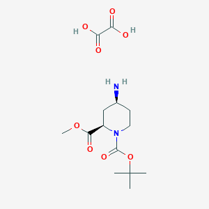 O1-tert-butyl O2-methyl (2R,4S)-4-aminopiperidine-1,2-dicarboxylate;oxalic acid - 2565792-72-3