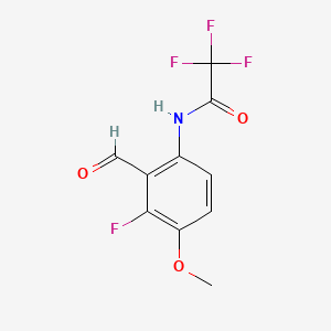 2,2,2-Trifluoro-N-(3-fluoro-2-formyl-4-methoxyphenyl)acetamide - 2586126-39-6