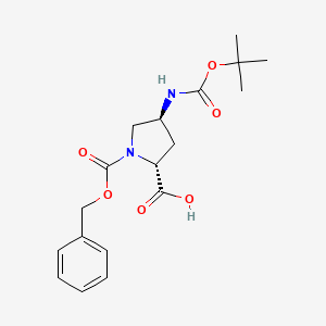 (2R,4S)-1-Benzyloxycarbonyl-4-(tert-butoxycarbonylamino)pyrrolidine-2-carboxylic acid - 489446-81-3