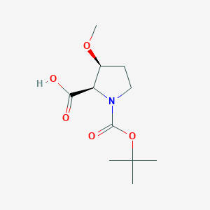 (2R,3S)-1-[(tert-Butoxy)carbonyl]-3-methoxypyrrolidine-2-carboxylic acid - 2165699-77-2