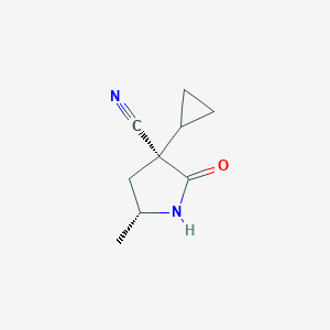 (3S,5R)-3-Cyclopropyl-5-methyl-2-oxo-pyrrolidine-3-carbonitrile - 1462290-02-3