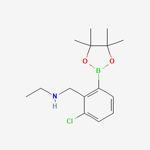 3-Chloro-2-(N-ethylaminomethyl)phenylboronic acid, pinacol ester - 2096333-72-9