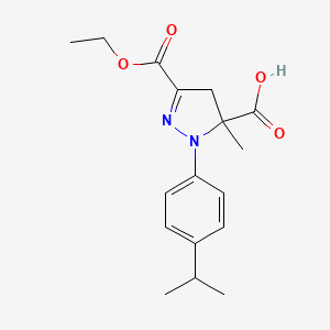 3-(Ethoxycarbonyl)-5-methyl-1-[4-(propan-2-yl)phenyl]-4,5-dihydro-1H-pyrazole-5-carboxylic acid - 1264043-63-1