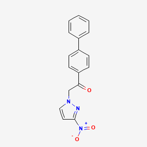 1-{[1,1'-biphenyl]-4-yl}-2-(3-nitro-1H-pyrazol-1-yl)ethan-1-one - 1240565-75-6