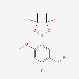 5-Bromomethyl-4-fluoro-2-methoxyphenylboronic acid, pinacol ester - 2096338-03-1