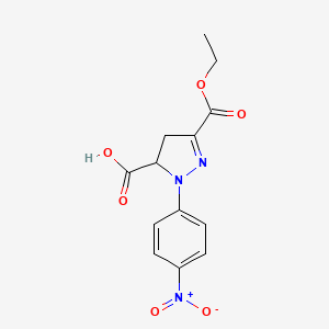 3-(Ethoxycarbonyl)-1-(4-nitrophenyl)-4,5-dihydro-1H-pyrazole-5-carboxylic acid - 1264042-47-8