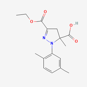 1-(2,5-Dimethylphenyl)-3-(ethoxycarbonyl)-5-methyl-4,5-dihydro-1H-pyrazole-5-carboxylic acid - 1264043-65-3