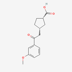 (1S,3R)-3-[2-(3-methoxyphenyl)-2-oxoethyl]cyclopentane-1-carboxylic acid - 733740-28-8