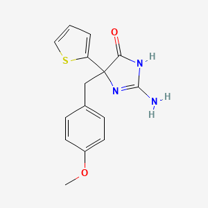 2-Amino-5-[(4-methoxyphenyl)methyl]-5-(thiophen-2-yl)-4,5-dihydro-1H-imidazol-4-one - 1354916-14-5