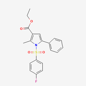 1-(4-Fluoro-benzenesulfonyl)-2-methyl-5-phenyl-1H-pyrrole-3-carboxylic acid ethyl ester - 881673-38-7