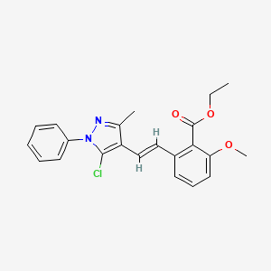 2-[2-(5-Chloro-3-methyl-1-phenyl-1H-pyrazol-4-yl)-vinyl]-6-methoxy-benzoic acid ethyl ester - 365542-58-1