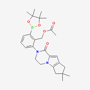 2-(Acetoxymethyl)-3-(7,7-dimethyl-1-oxo-3,4,7,8-tetrahydro-1H-cyclopenta[4,5]pyrrolo[1,2-a]pyrazin-2(6H)-yl)phenylboronic acid pinacol ester - 1346676-30-9