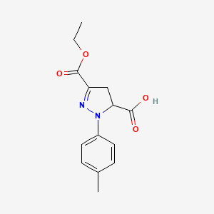 3-(Ethoxycarbonyl)-1-(4-methylphenyl)-4,5-dihydro-1H-pyrazole-5-carboxylic acid - 1264047-34-8