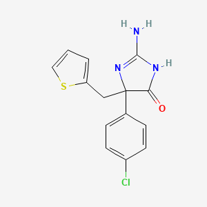 2-amino-5-(4-chlorophenyl)-5-[(thiophen-2-yl)methyl]-4,5-dihydro-1H-imidazol-4-one - 1354923-62-8