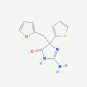 2-amino-5-[(furan-2-yl)methyl]-5-(thiophen-2-yl)-4,5-dihydro-1H-imidazol-4-one - 1354917-71-7