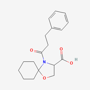 4-(3-Phenylpropanoyl)-1-oxa-4-azaspiro[4.5]decane-3-carboxylic acid - 1326810-32-5
