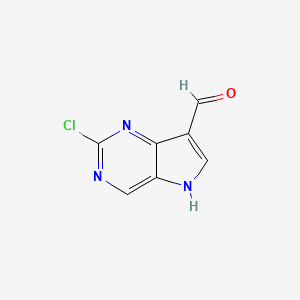 2-Chloro-5H-pyrrolo[3,2-d]pyrimidine-7-carbaldehyde - 1824084-20-9