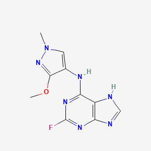 2-Fluoro-N-(3-methoxy-1-methyl-1H-pyrazol-4-yl)-9H-purin-6-amine - 1776113-93-9