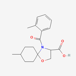 8-Methyl-4-(2-methylbenzoyl)-1-oxa-4-azaspiro[4.5]decane-3-carboxylic acid - 1326809-52-2