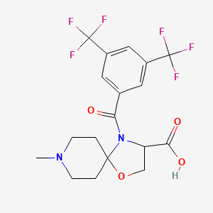 4-[3,5-Bis(trifluoromethyl)benzoyl]-8-methyl-1-oxa-4,8-diazaspiro[4.5]decane-3-carboxylic acid - 1326810-34-7
