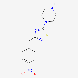 1-{3-[(4-Nitrophenyl)methyl]-1,2,4-thiadiazol-5-yl}piperazine - 1858242-25-7