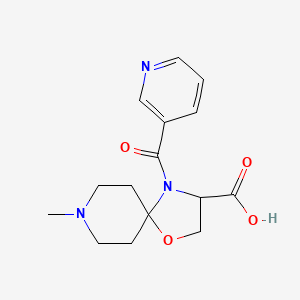 8-Methyl-4-(pyridine-3-carbonyl)-1-oxa-4,8-diazaspiro[4.5]decane-3-carboxylic acid - 1326810-39-2