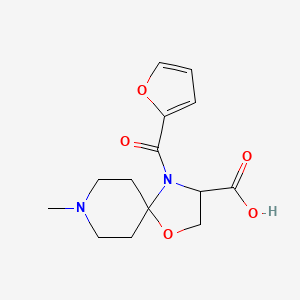 4-(Furan-2-carbonyl)-8-methyl-1-oxa-4,8-diazaspiro[4.5]decane-3-carboxylic acid - 1326808-60-9