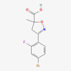 3-(4-Bromo-2-fluorophenyl)-5-methyl-4,5-dihydro-1,2-oxazole-5-carboxylic acid - 1326814-83-8