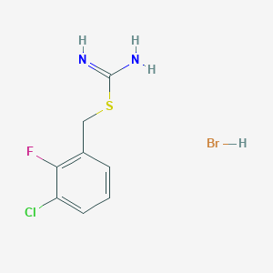 {[(3-Chloro-2-fluorophenyl)methyl]sulfanyl}methanimidamide hydrobromide - 1326814-20-3