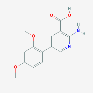 2-Amino-5-(2,4-dimethoxyphenyl)pyridine-3-carboxylic acid - 1258631-92-3