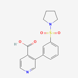 3-(3-(Pyrrolidin-1-ylsulfonyl)phenyl)isonicotinic acid - 1261923-80-1