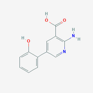 2-Amino-5-(2-hydroxyphenyl)nicotinic acid - 1258634-69-3