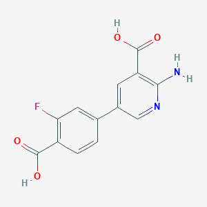2-AMINO-5-(4-CARBOXY-3-FLUOROPHENYL)NICOTINIC ACID - 1258609-92-5