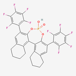13-hydroxy-10,16-bis(2,3,4,5,6-pentafluorophenyl)-12,14-dioxa-13λ5-phosphapentacyclo[13.8.0.02,11.03,8.018,23]tricosa-1(23),2,8,10,15,17-hexaene 13-oxide - 1284293-46-4