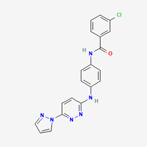 3-chloro-N-(4-{[6-(1H-pyrazol-1-yl)pyridazin-3-yl]amino}phenyl)benzamide - 1019105-31-7