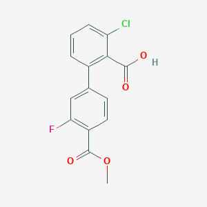 6-Chloro-2-(3-fluoro-4-methoxycarbonylphenyl)benzoic acid - 1261914-56-0